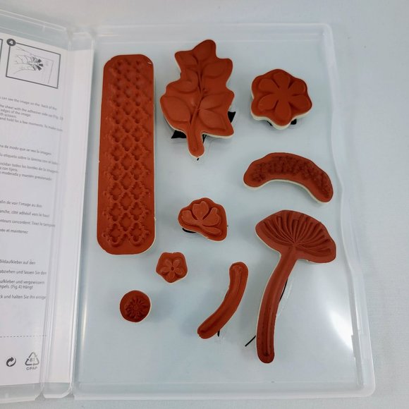 Summer Silhouettes Rubber Stamp Stampin’ Up! Lattice Leaves Flowers Cling Set - Picture 5 of 7